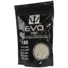 Esfera Plástica BBs Airsoft Evo Arms 0,25g 4000 Unidades Branco Esfera Plástica BBs Airsoft Evo Arms 0,25g 4000 Unidades Branco