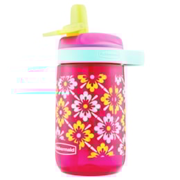 Garrafa Infantil 414 ml Rubbermaid Tritan Flores Rosa com Bico Retrátil Garrafa Infantil 414 ml Rubbermaid Tritan Flores Rosa com Bico Retrátil