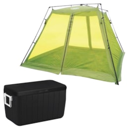 Gazebo Adventure 3x3 Metros com Mosquiteiro + Caixa Térmica 45,4L 48 QT com Alça Gazebo Adventure 3x3 Metros com Mosquiteiro + Caixa Térmica 45,4L 48 QT com Alça