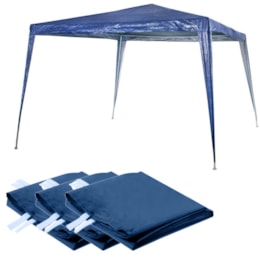 Gazebo Desmontável Fantasy 3x3m Nautika + 3 Paredes para Gazebo Nautika Fantasy Gazebo Desmontável Fantasy 3x3m Nautika + 3 Paredes para Gazebo Nautika Fantasy