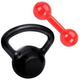 Kettlebell 4KG para Academia + Halter Emborrachado 3Kg Acte Kettlebell 4KG para Academia + Halter Emborrachado 3Kg Acte