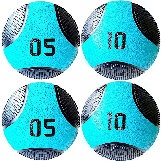 Kit 4 Medicine Ball Liveup PRO 5 e 10 kg Bola de Peso Treino Funcional LP8112