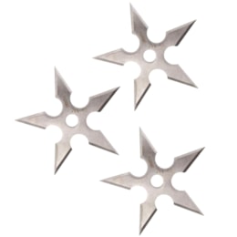 Kit de 3 Estrelas Ninja Shuriken Nautika Myoko de Arremesso em Aço 5 Pontas Kit de 3 Estrelas Ninja Shuriken Nautika Myoko de Arremesso em Aço 5 Pontas