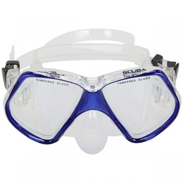 Kit de Mergulho Nautika Scuba com Máscara de Lente Dupla e Respirador Azul