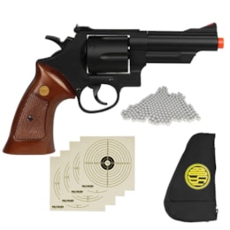 Kit de Revólver Airsoft UA931B Com Capa + 2 Alvos e 1000 BBs Kit de Revólver Airsoft UA931B Com Capa + 2 Alvos e 1000 BBs