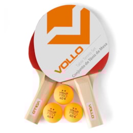 Kit de Tênis de Mesa Vollo VT610 Table Tennis com 2 Raquetes 3 Bolas Kit de Tênis de Mesa Vollo VT610 Table Tennis com 2 Raquetes 3 Bolas