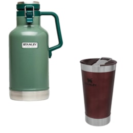 Kit Garrafa Growler Térmico 1,9L com Tampa + Copo Térmico Stanley 473 ml Kit Garrafa Growler Térmico 1,9L com Tampa + Copo Térmico Stanley 473 ml