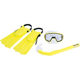 Kit Infantil de Mergulho Pacific com Nadadeiras Máscara e Snorkel Amarelo - Nautika