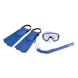 Kit Infantil de Mergulho Pacific com Nadadeiras Máscara e Snorkel Azul - Nautika Kit Infantil de Mergulho Pacific com Nadadeiras Máscara e Snorkel Azul - Nautika