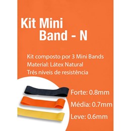 Kit Mini Band Faixa Elástica Acte Sports T71-N 3 Intensidades