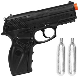 Kit Pistola de Airsoft CO2 Win Gun C11 492 fps + 2 Minis Cilindros CO2 12g  Swiss Arms