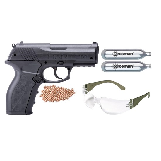 Kit Pistola de Pressão CO2 Crosman P10 + Óculos e 2 Ampolas