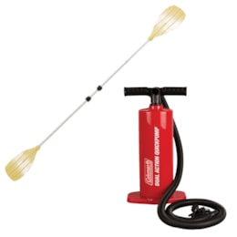Kit Remo de Alumínio para Caiaque Compacto Sevylor + Inflador Manual Coleman Kit Remo de Alumínio para Caiaque Compacto Sevylor + Inflador Manual Coleman