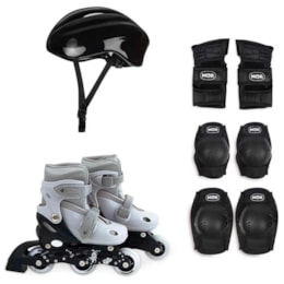 Kit Roller Mor Cinza Tamanho P com Jolheira Cotoveleira e Protetor Kit Roller Mor Cinza Tamanho P com Jolheira Cotoveleira e Protetor