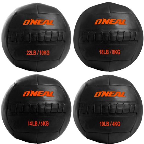 Kit Wall Ball Bolas de Couro 4 6 8 e 10 Kg p/ Crossfit e Treinamento Funcional Oneal