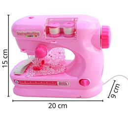 Máquina de Costura Infantil Mini Ateliê Rosa Claro Importway