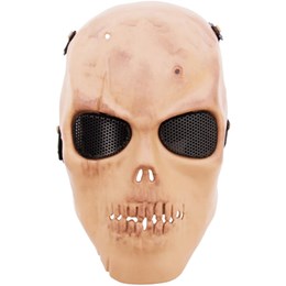 Mascara de Proteção Caveira Tan Airsoft com Tela em Metal - Highlander HY-049T