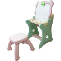 Mesa Didática Infantil Importway 2 em 1 com Lousa e Banquinho Rosa Mesa Didática Infantil Importway 2 em 1 com Lousa e Banquinho Rosa