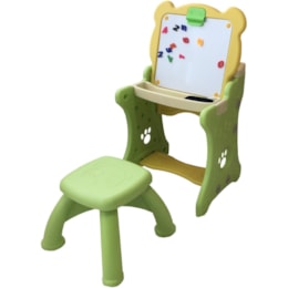 Mesa Didática Infantil Importway 2 em 1 com Lousa e Banquinho Verde Mesa Didática Infantil Importway 2 em 1 com Lousa e Banquinho Verde