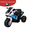 Mini Moto Elétrica Infantil Importway BMW S1000 RR Azul e Branca com Rodinhas