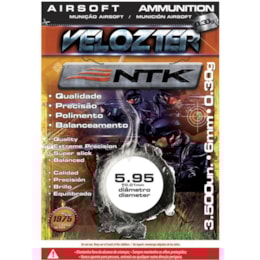 Munição BBs Airsoft 0,30g Nautika Velozter com 3500 Unidades Munição BBs Airsoft 0,30g Nautika Velozter com 3500 Unidades
