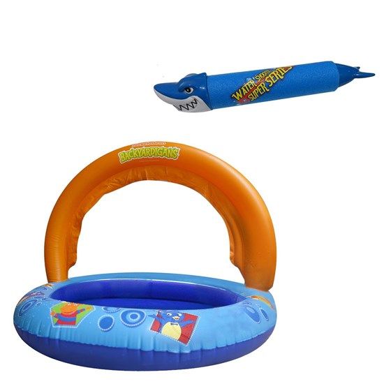 Piscina Infantil Nautika Backyardigans + Lança Água Tubarão Azul
