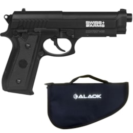 Pistola de Pressão CO2 Swiss Arms SA P92 4.5mm 361 fps Semi-Automática + Capa Pistola de Pressão CO2 Swiss Arms SA P92 4.5mm 361 fps Semi-Automática + Capa