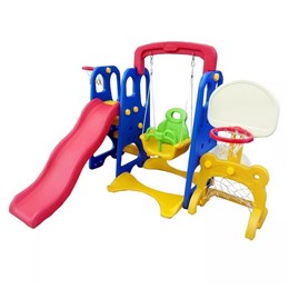 Playground Infantil Importway 5 em 1 Balanço Gol Cesta Escorregador Tabela Basquete