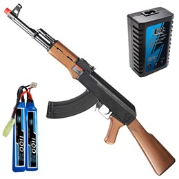 Rifle Airsoft G&G AK-47 CM RK47 AEG Automática e Semi-Automática + Carregador Balanceador + Bateria