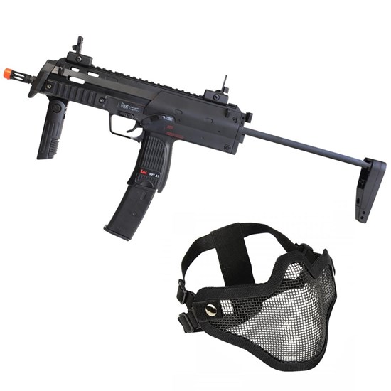 Rifle Airsoft MP7A1 SWAT Umarex Elétrica Full Metal + Máscara Meia-face Nautika 
