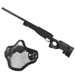 Rifle Airsoft Sniper L96 M59A Double Eagle com Máscara Meia-face Nautika Rifle Airsoft Sniper L96 M59A Double Eagle com Máscara Meia-face Nautika