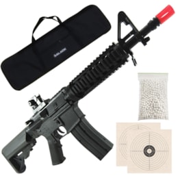 Rifle Airsoft Vigor VG M4 RIS Toy Spring + 1000 BB's 0,12g + 2 Alvos + Capa Rifle Airsoft Vigor VG M4 RIS Toy Spring + 1000 BB's 0,12g + 2 Alvos + Capa