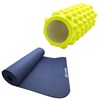 Rolo de Massagem ZStorm 33cm Amarelo + Tapete Colchonete Pilates Yoga Mat em TPE