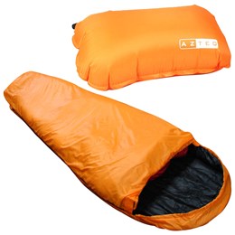Saco de Dormir Térmico até -1°C Nautika Micron X-Lite Laranja com Travesseiro Inflável Looper