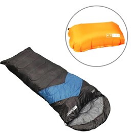 Saco de Dormir Térmico até 5°C Nautika Viper Azul com Travesseiro Inflável Looper