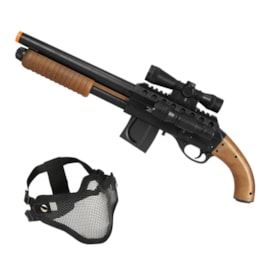 Shotgun Airsoft CyberGun Mossberg M3000 355 FPS + Máscara Meia-face Nautika Shotgun Airsoft CyberGun Mossberg M3000 355 FPS + Máscara Meia-face Nautika