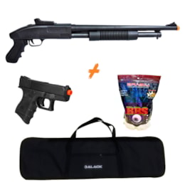 Shotgun Airsoft CYMA ZM61 280 fps + Pistola P698 + 4000 BBs 0,20g + Capa Shotgun Airsoft CYMA ZM61 280 fps + Pistola P698 + 4000 BBs 0,20g + Capa