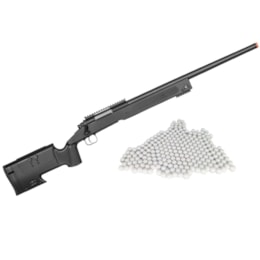 Sniper Rifle Airsoft Double Eagle M62F 420 FPS + Munições BBs 0,12g 2000 Un Sniper Rifle Airsoft Double Eagle M62F 420 FPS + Munições BBs 0,12g 2000 Un