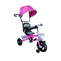Triciclo Infantil Capota Importway BW084AZ com Haste para Empurrar Rosa